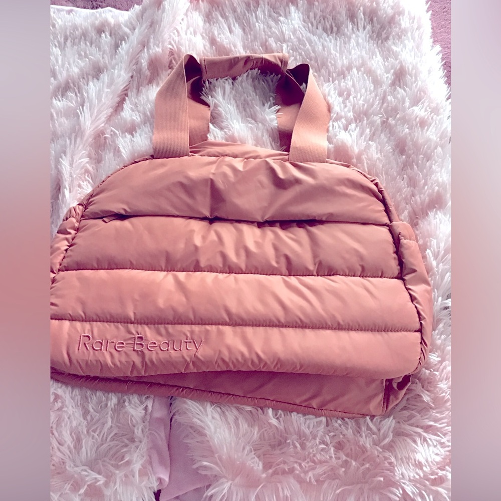 New Rare Beauty Selena Gomez Pink Quilted Travel Gym Vacation Beach Laptop Bag